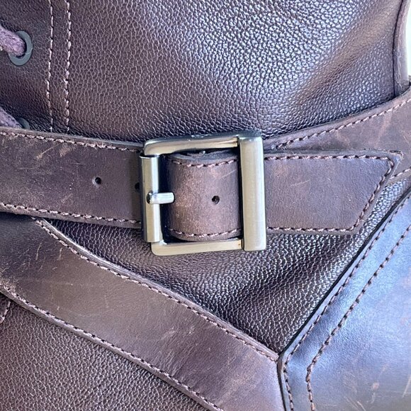 UGG Ingrid Women’s Brown Leather & Real Fur Lining Side Zipper Heeled Boots Sz 7 - Picture 8 of 11